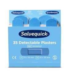 Plastplåster blue detectable, 35st/refill , 6 refiller/ask