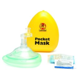 Pocketmask, Laerdal, gult plastfodral, m ventil/filter