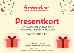 Presentkort Första hjälpen & HLR med hjärtstartare